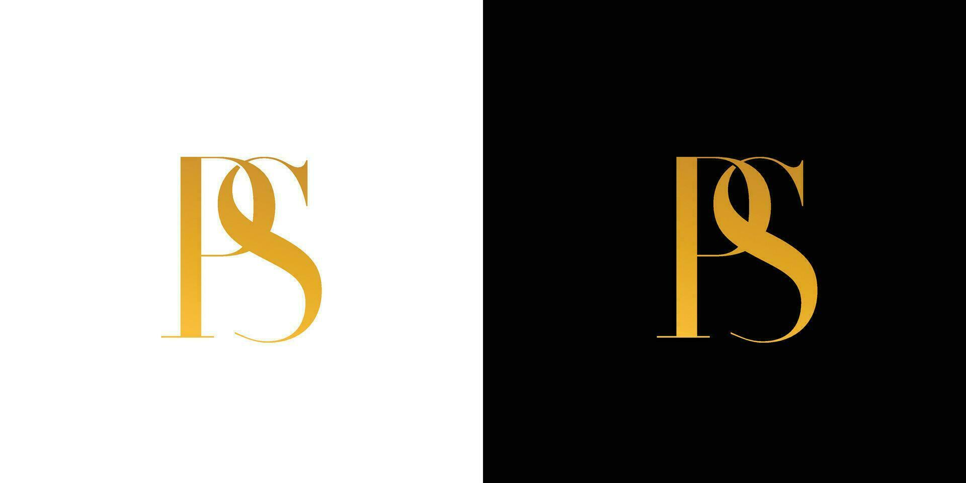 Modern and luxurious PS  letter initial logo vector