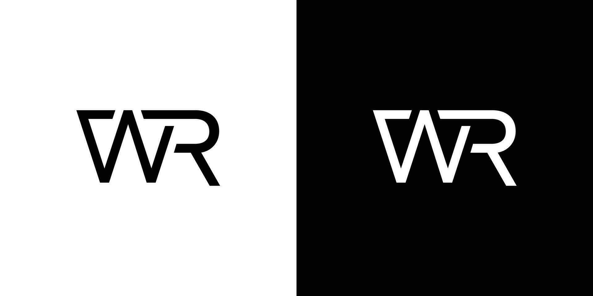 moderno y fuerte wr logo diseño vector