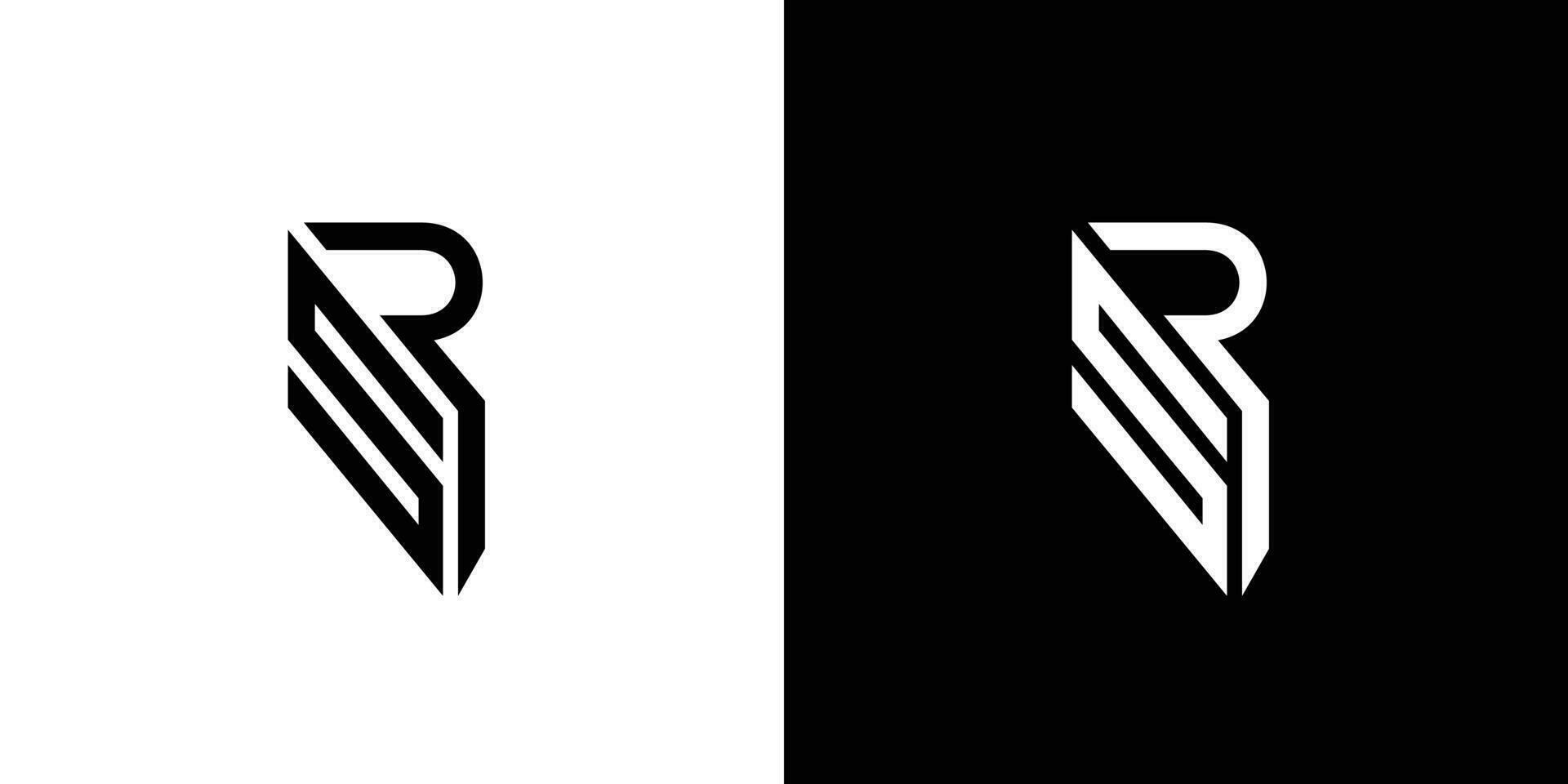 Modern and stong RS initials abstract logo design vector