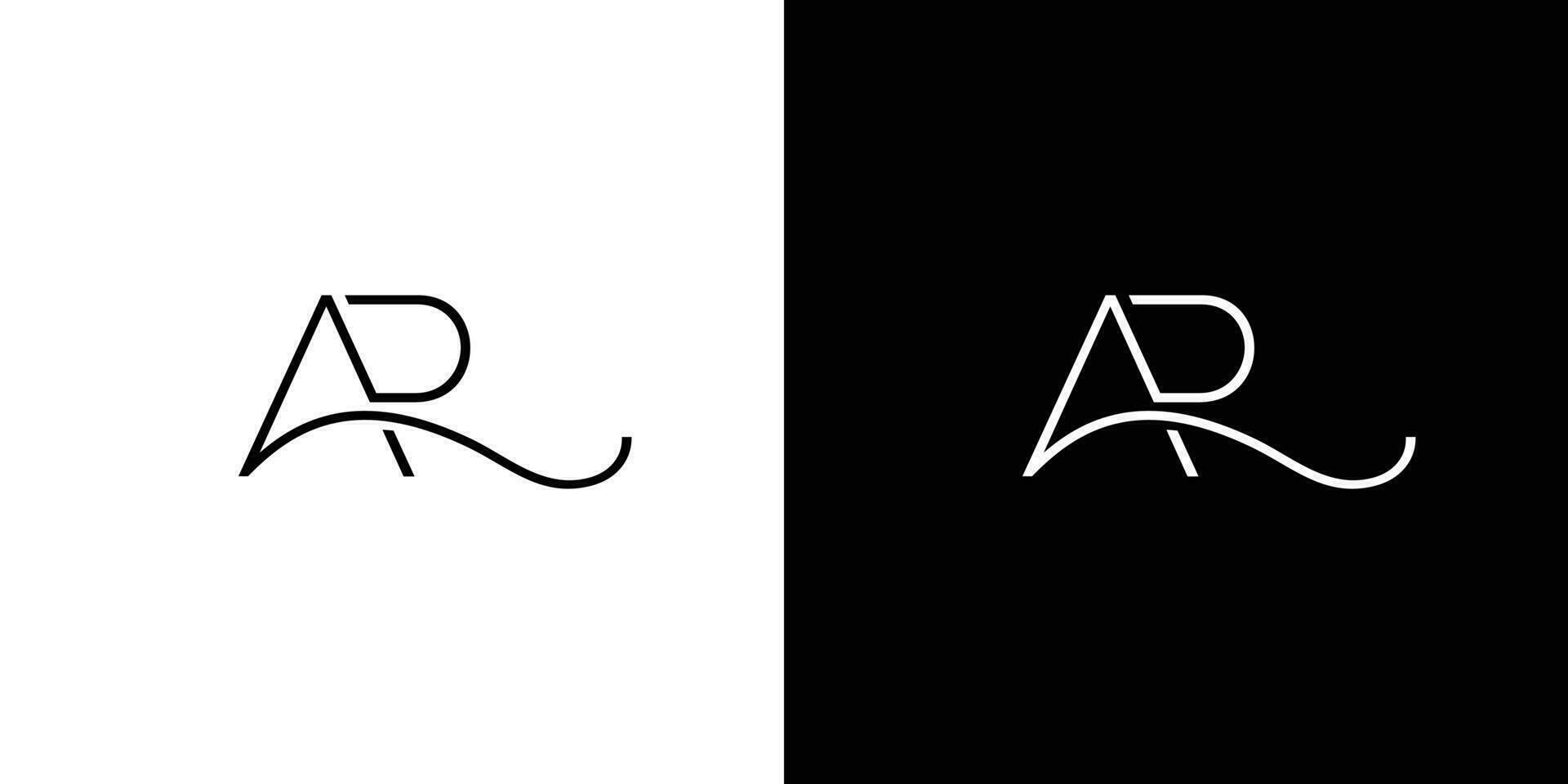 Modern and luxurious AR letter initial logo design vector
