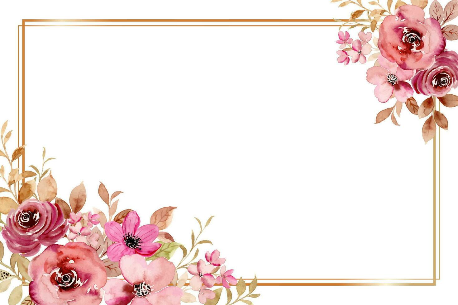 borgoña Rosa flor marco para boda, cumpleaños, tarjeta, fondo, invitación, fondo de pantalla, pegatina, decoración etc. vector