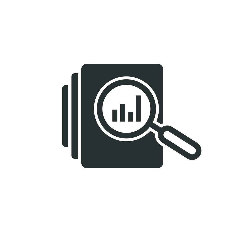 Audit document icon in flat style. Result report vector illustration on white isolated background. Verification control business concept.