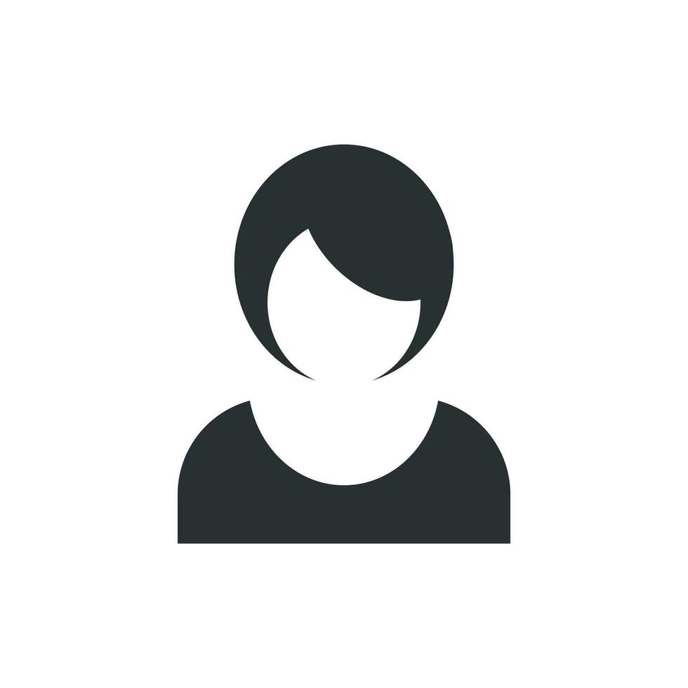 Female user avatar icon in flat design style. Person signs illustration.  19896012 PNG