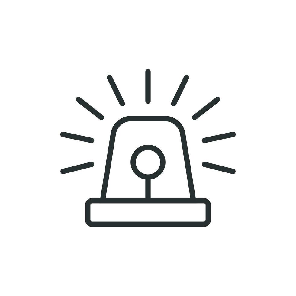 Emergency siren icon in flat style. Police alarm vector illustration on white isolated background. Medical alert business concept.