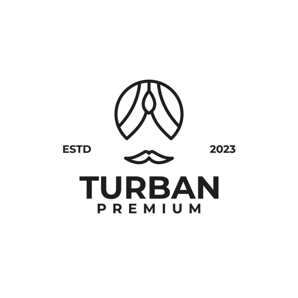 Man in Turban for Indian Culture Logo Design Concept Vector Illustration Symbol Icon