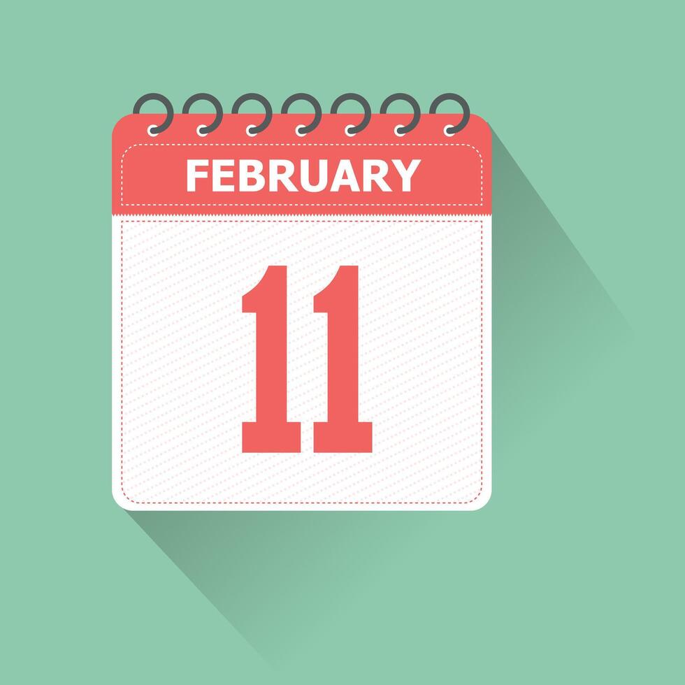 February 11 Calendar Daily Icon, Date, Month 26126235 Vector Art at