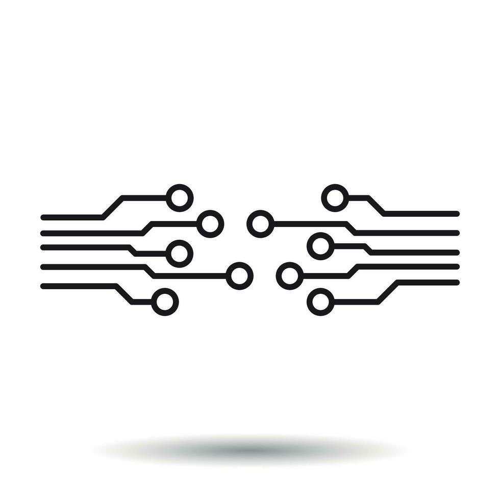 Circuit board icon. Technology scheme symbol flat vector illustration on white background.