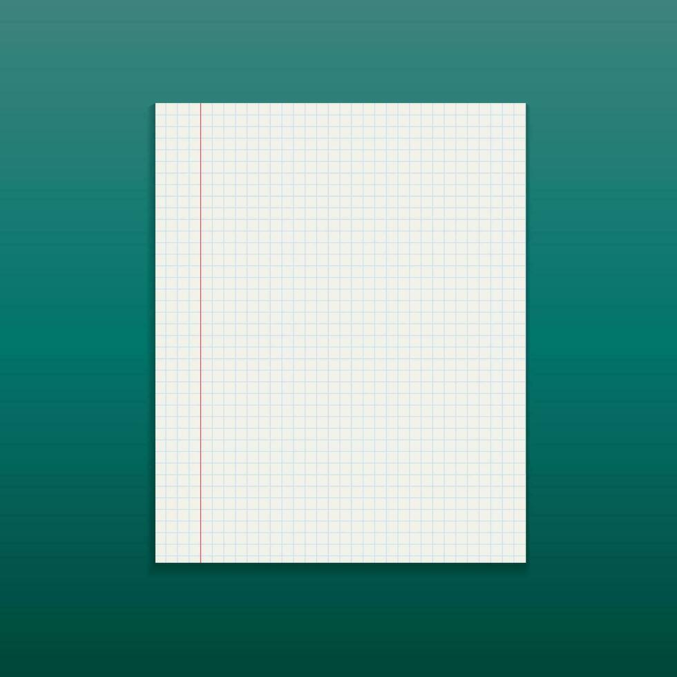 Realistic paper note on green background vector