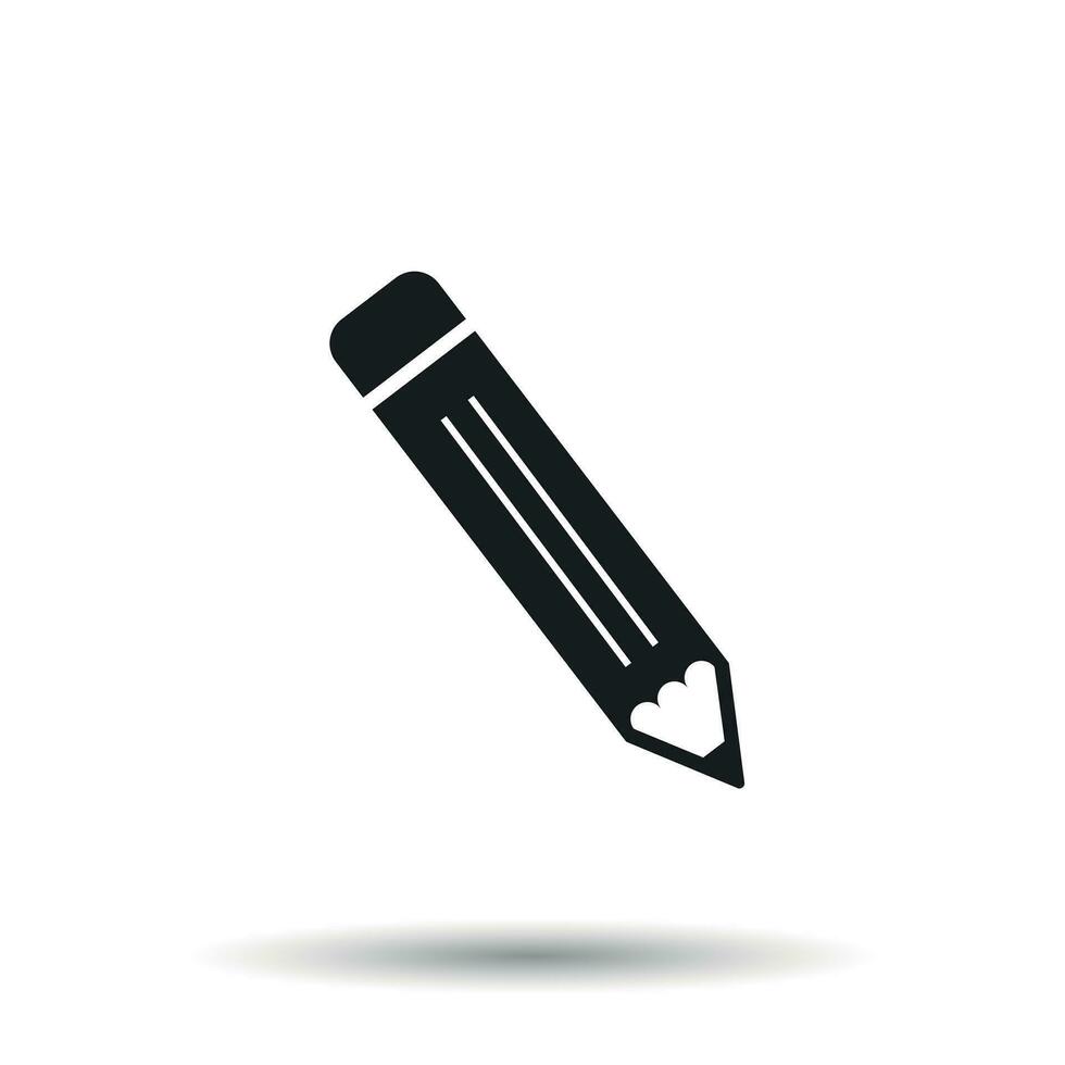 Pencil pictogram icon. Simple flat illustration for business, marketing internet concept on gray background. Trendy modern vector symbol for web site design or mobile app