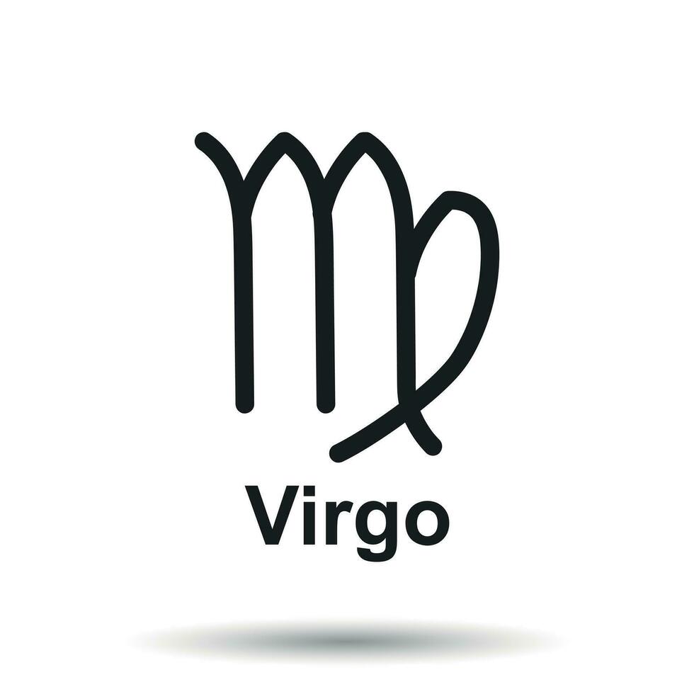 Virgo zodiac sign. Flat astrology vector illustration on white background.