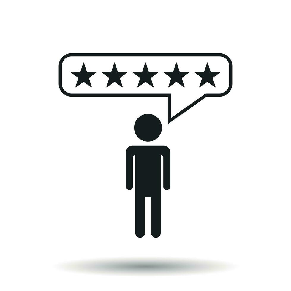 Customer reviews, rating, user feedback concept vector icon. Flat illustration on white background.