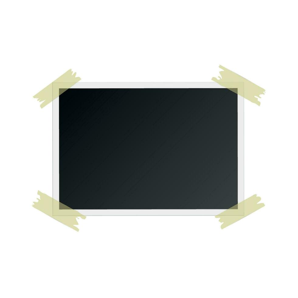 foto marco con adhesivo cinta, aislado en blanco antecedentes. para tu fotografía y fotografía. vector ilustración