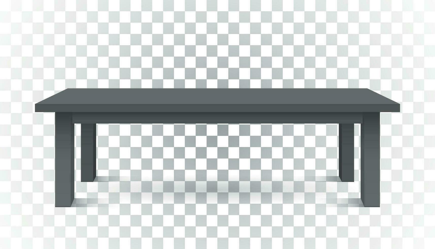 Vector 3d table for object presentation. Empty dark top table on isolated background.