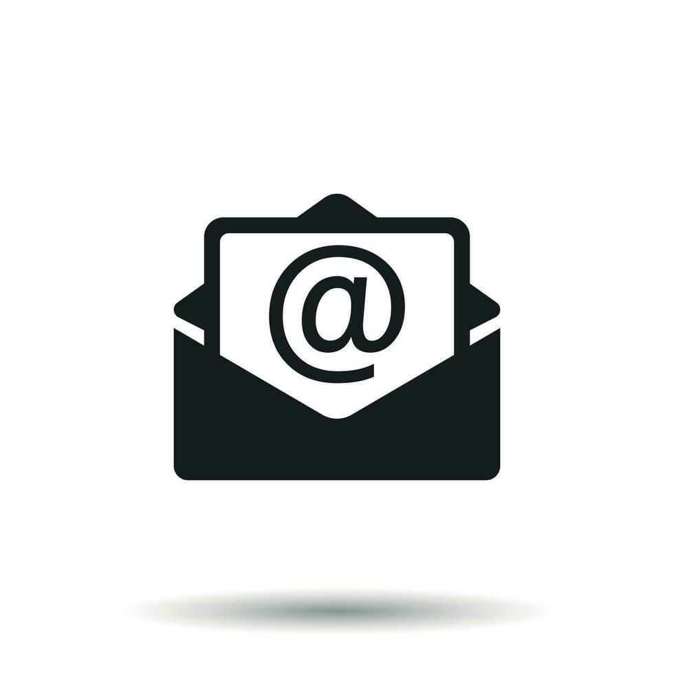 Mail envelope icon vector isolated on white background. Symbols of email flat vector illustration.