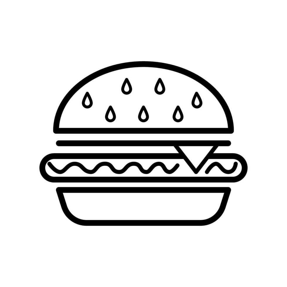 Hamburger line icon on white background. vector
