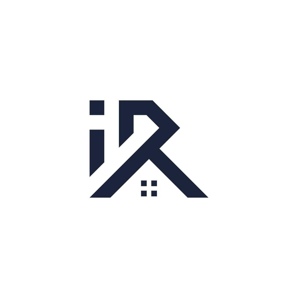 Letter R logo vector with modern house concept