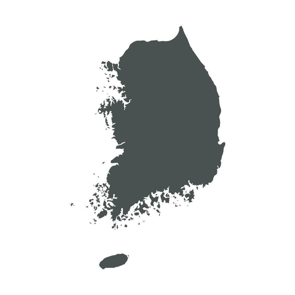 sur Corea vector mapa. negro icono en blanco antecedentes.