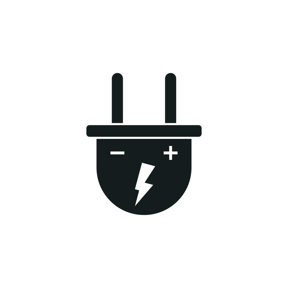 Plug vector icon. Power wire cable flat illustration.