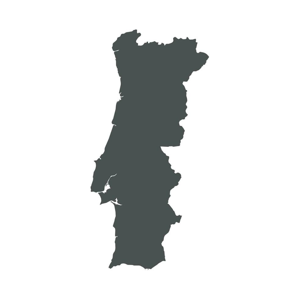 Portugal vector mapa. negro icono en blanco antecedentes.