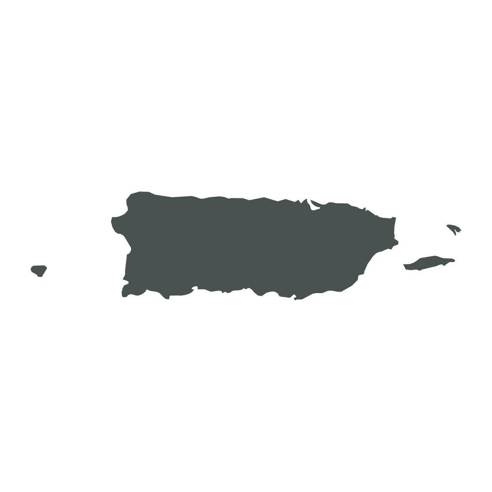 Puerto Rico vector map. Black icon on white background.