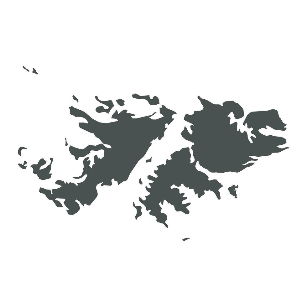 Falkland Islands vector map. Black icon on white background.