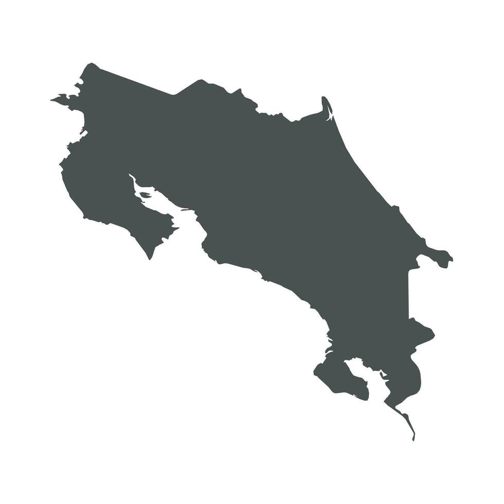Costa Rica vector map. Black icon on white background.