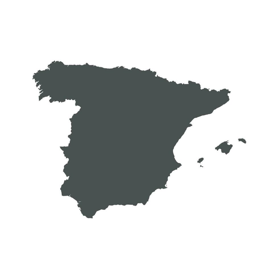 España vector mapa. negro icono en blanco antecedentes.