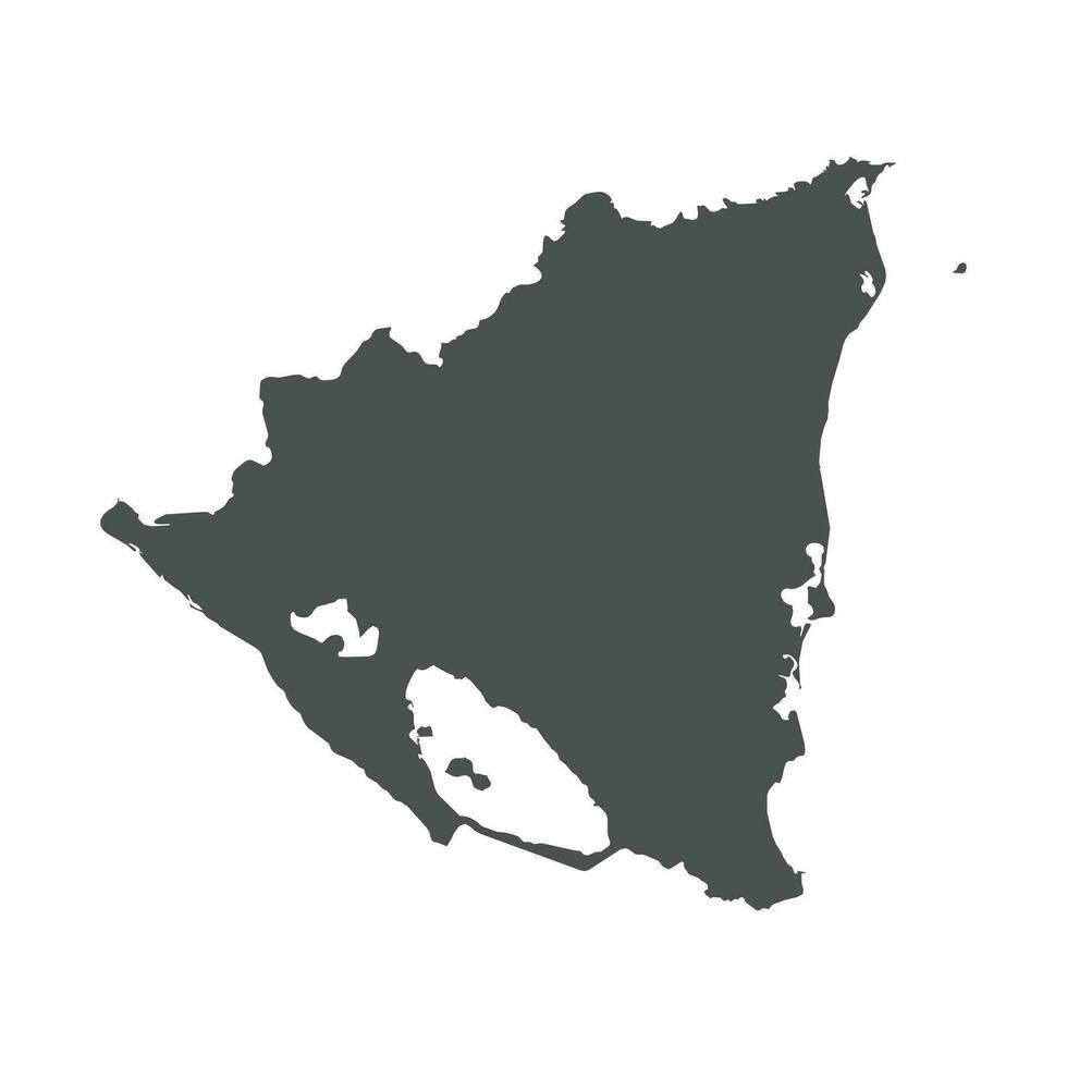 Nicaragua vector mapa. negro icono en blanco antecedentes.