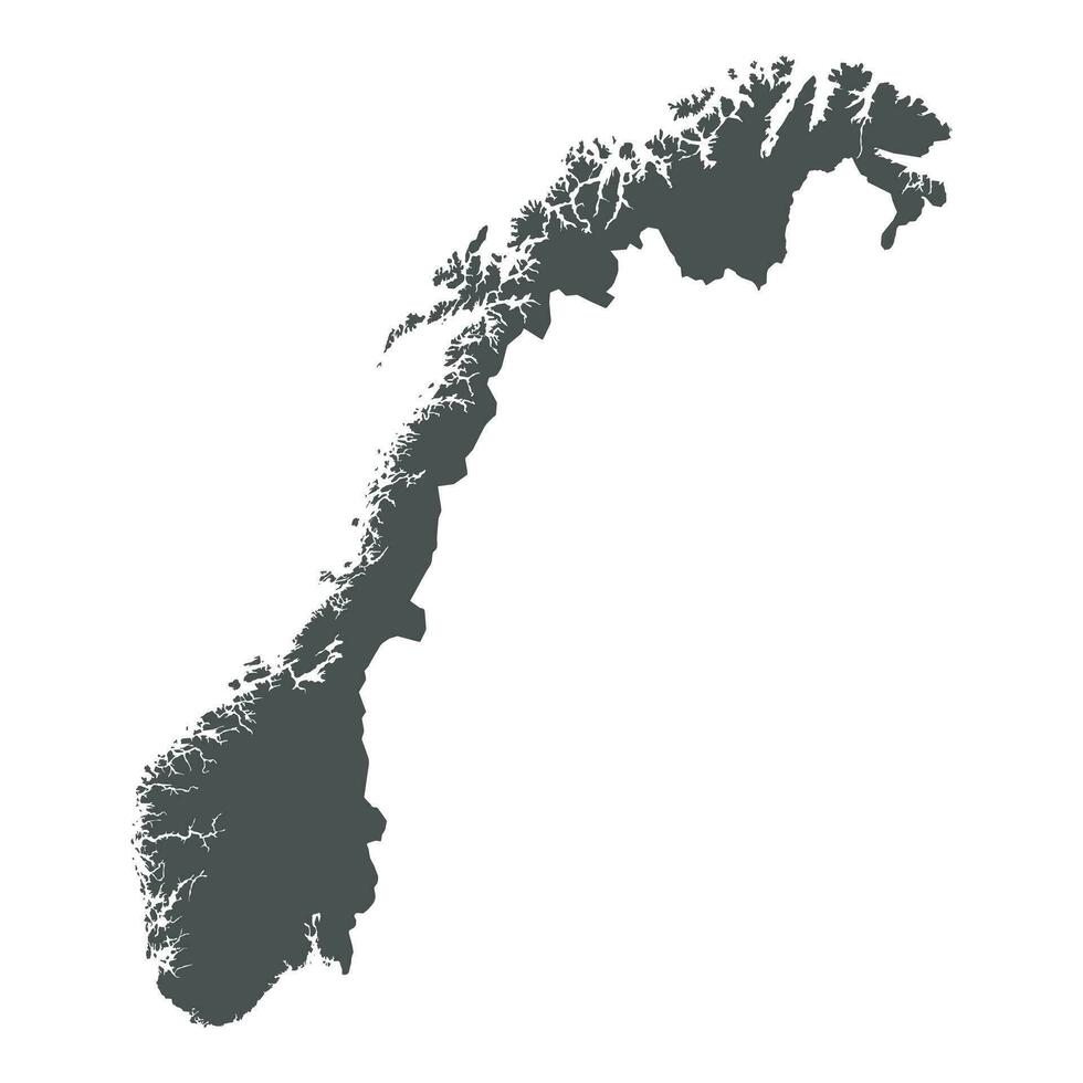 Noruega vector mapa. negro icono en blanco antecedentes.