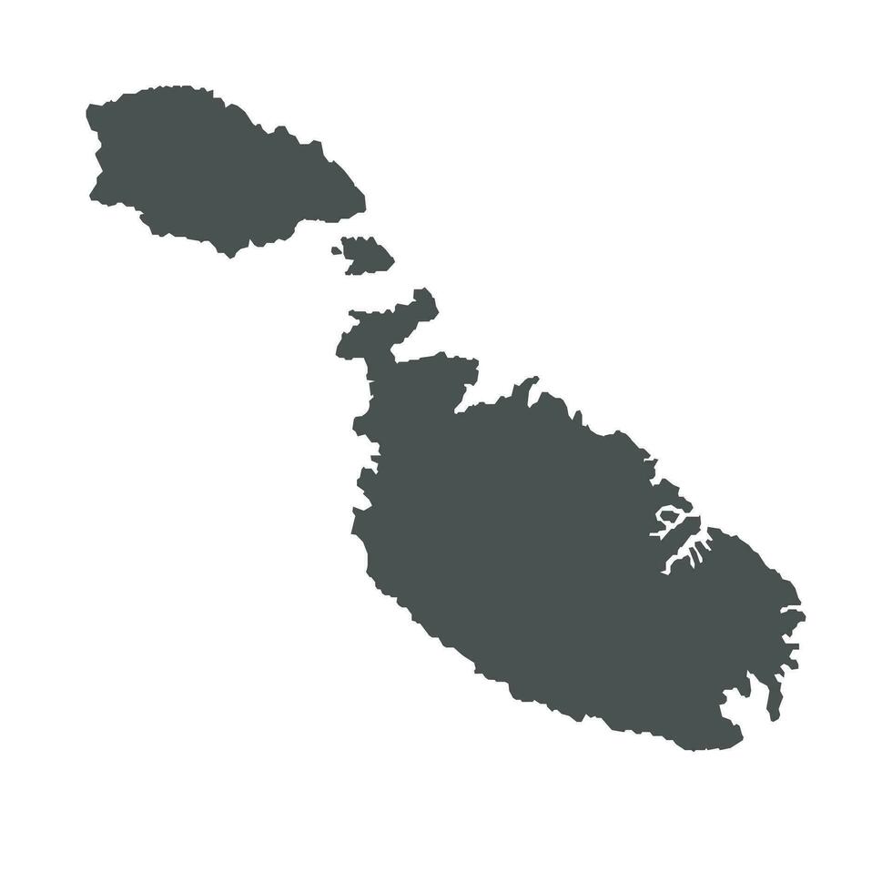 Malta vector mapa. negro icono en blanco antecedentes.