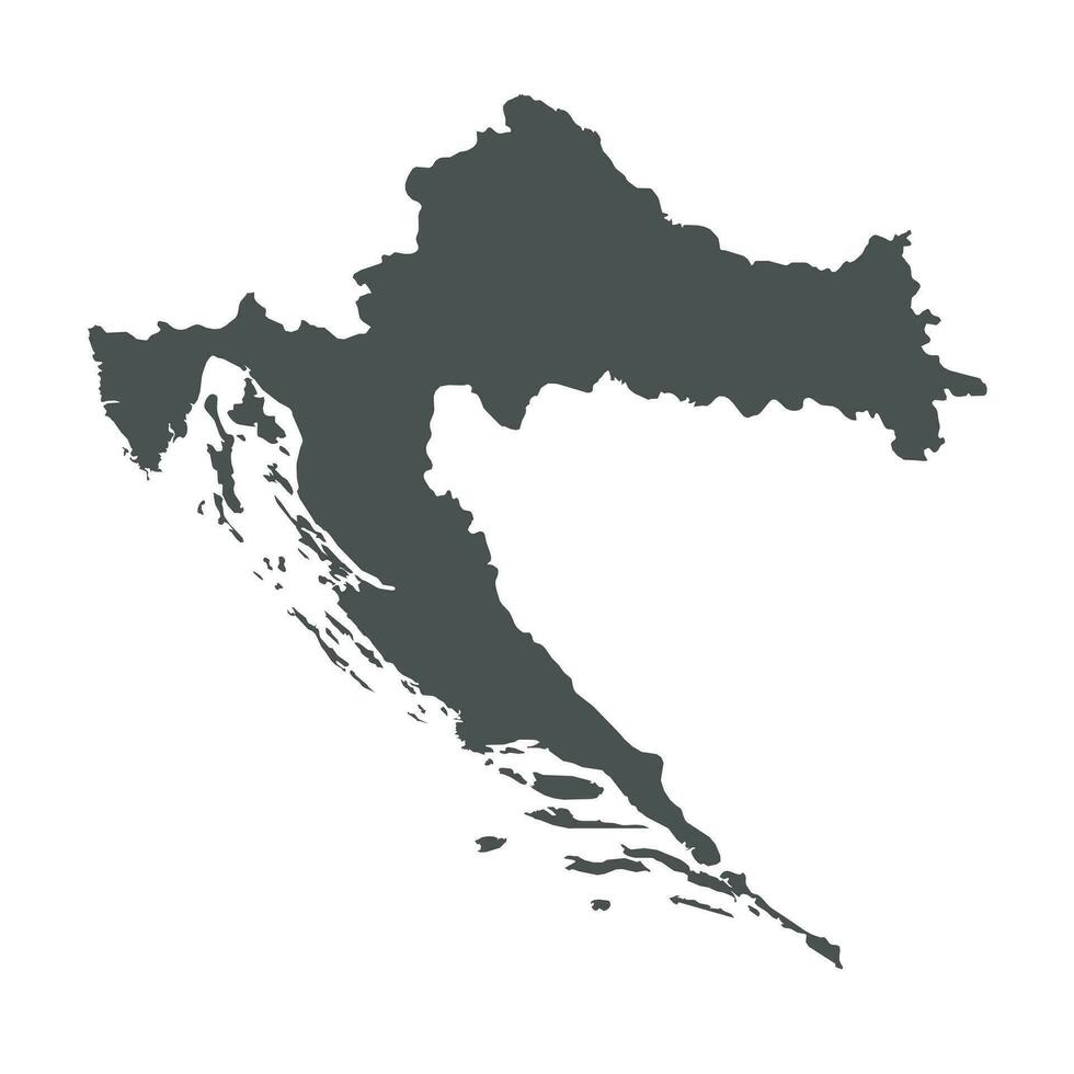 Croacia vector mapa. negro icono en blanco antecedentes.
