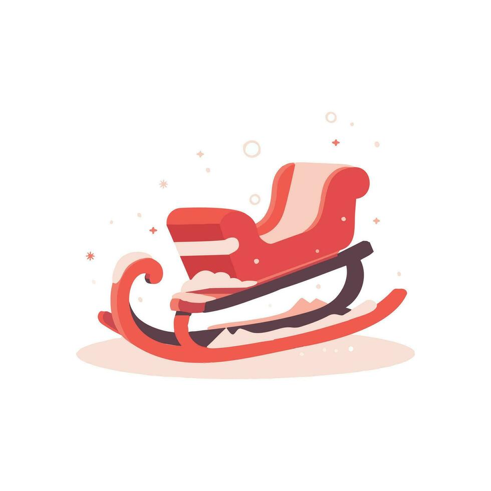 christmas Santa sleigh in flat style isolated on background vector
