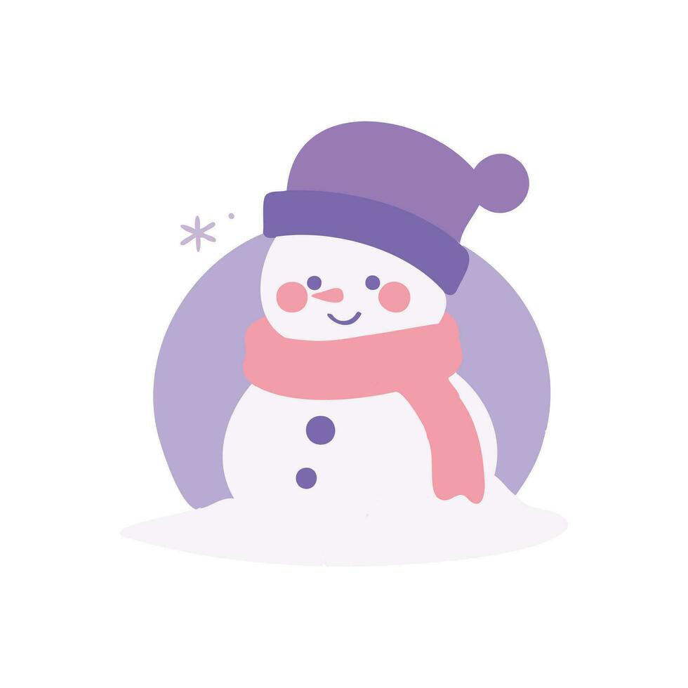 cute snowman in flat style isolated on background vector