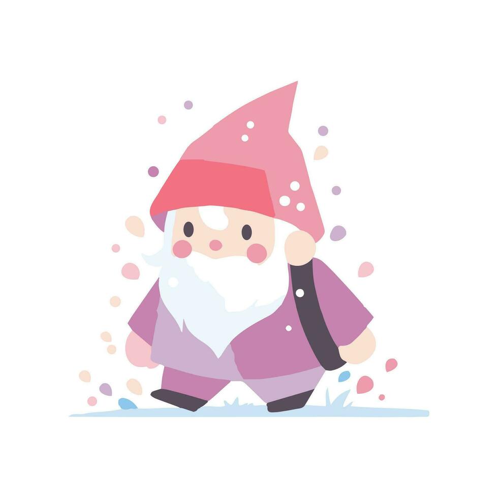 christmas gnome in flat style isolated on background vector