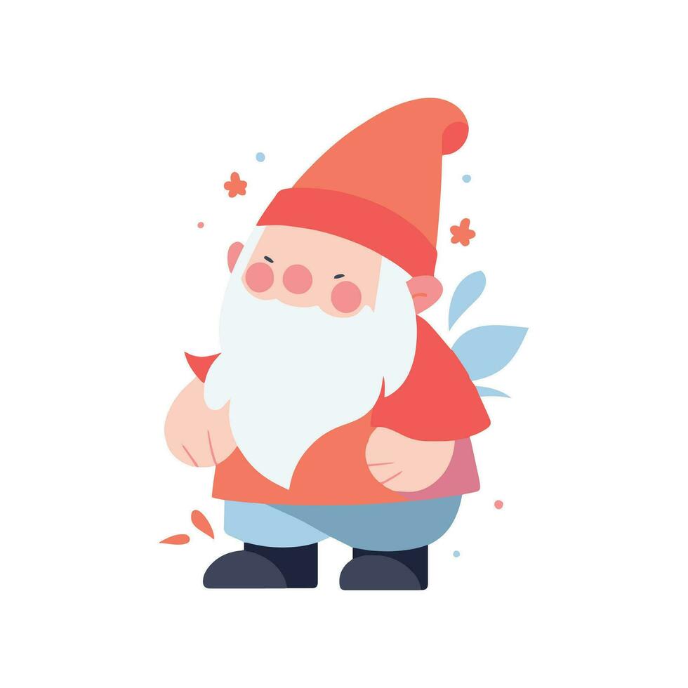 christmas gnome in flat style isolated on background vector