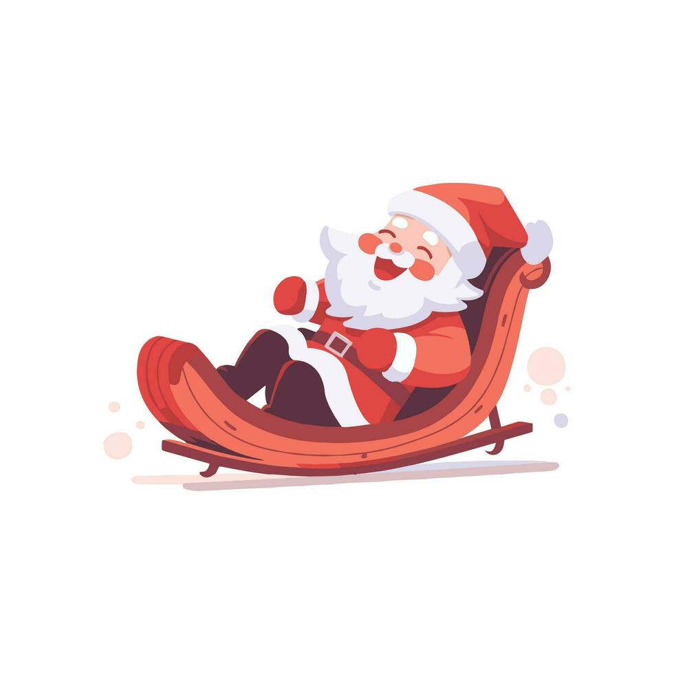 christmas Santa sleigh in flat style isolated on background vector