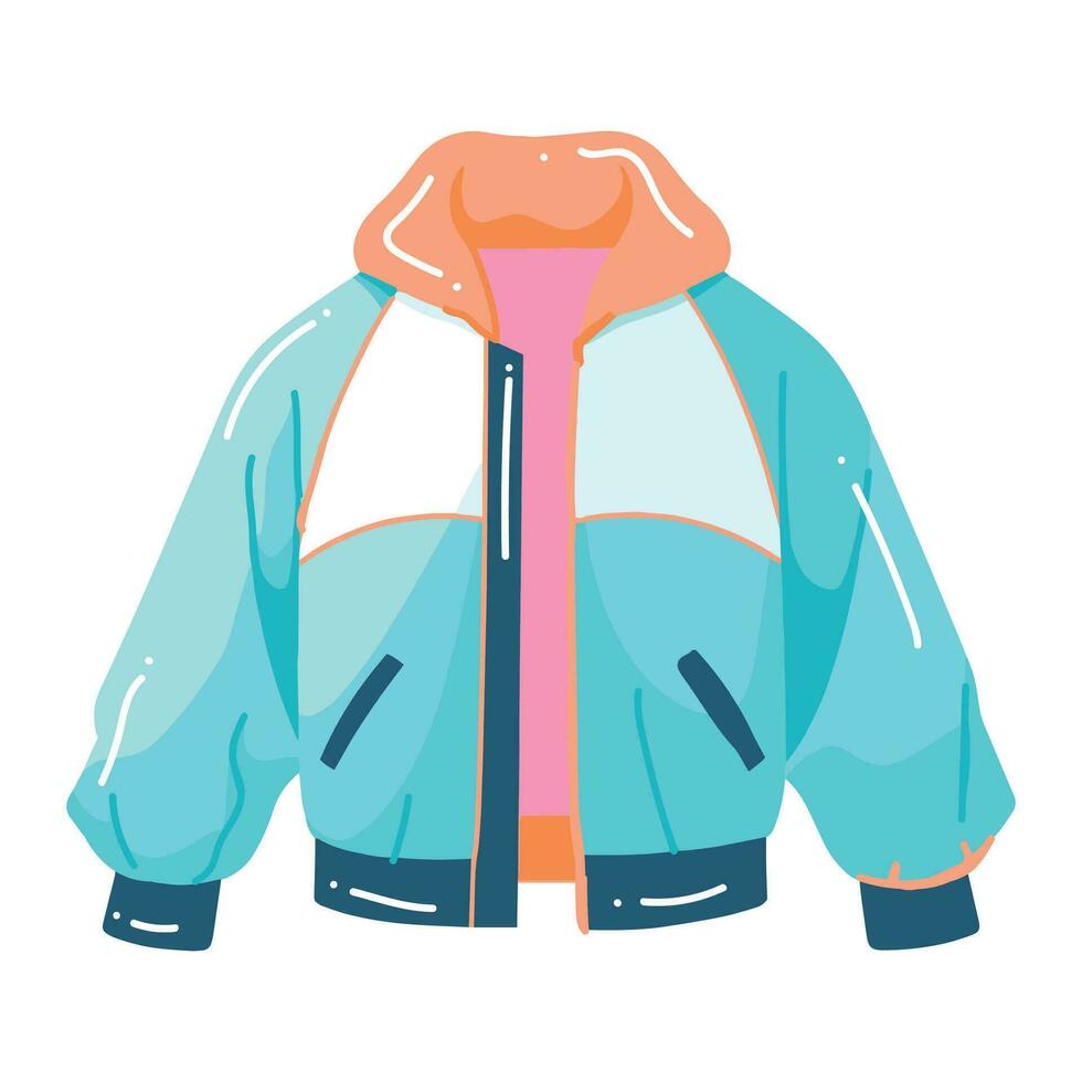 Adolescente chaqueta en plano estilo aislado en antecedentes vector