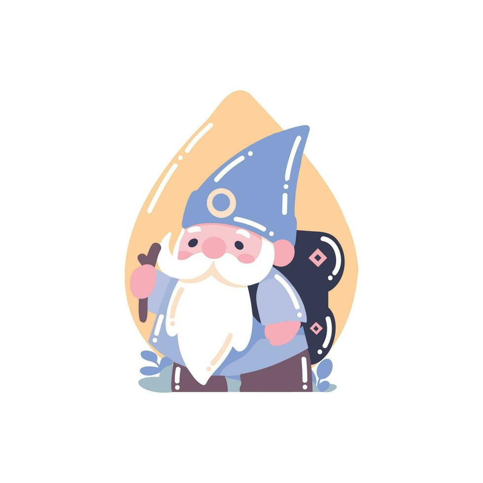 christmas gnome in flat style isolated on background vector