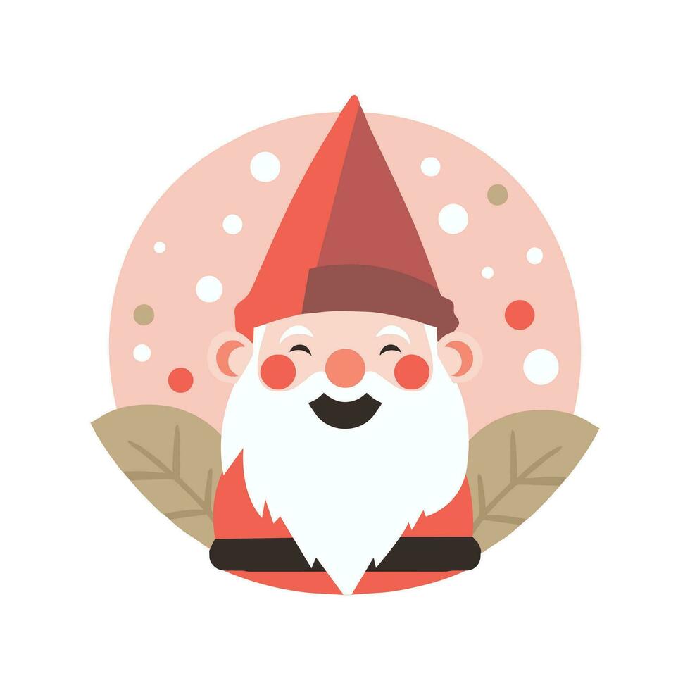 christmas gnome in flat style isolated on background vector