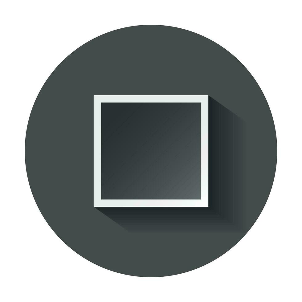 Photo frame for photography and picture. Vector illustration with long shadow.