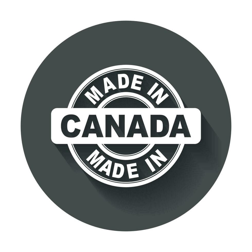 hecho en Canadá. vector emblema plano