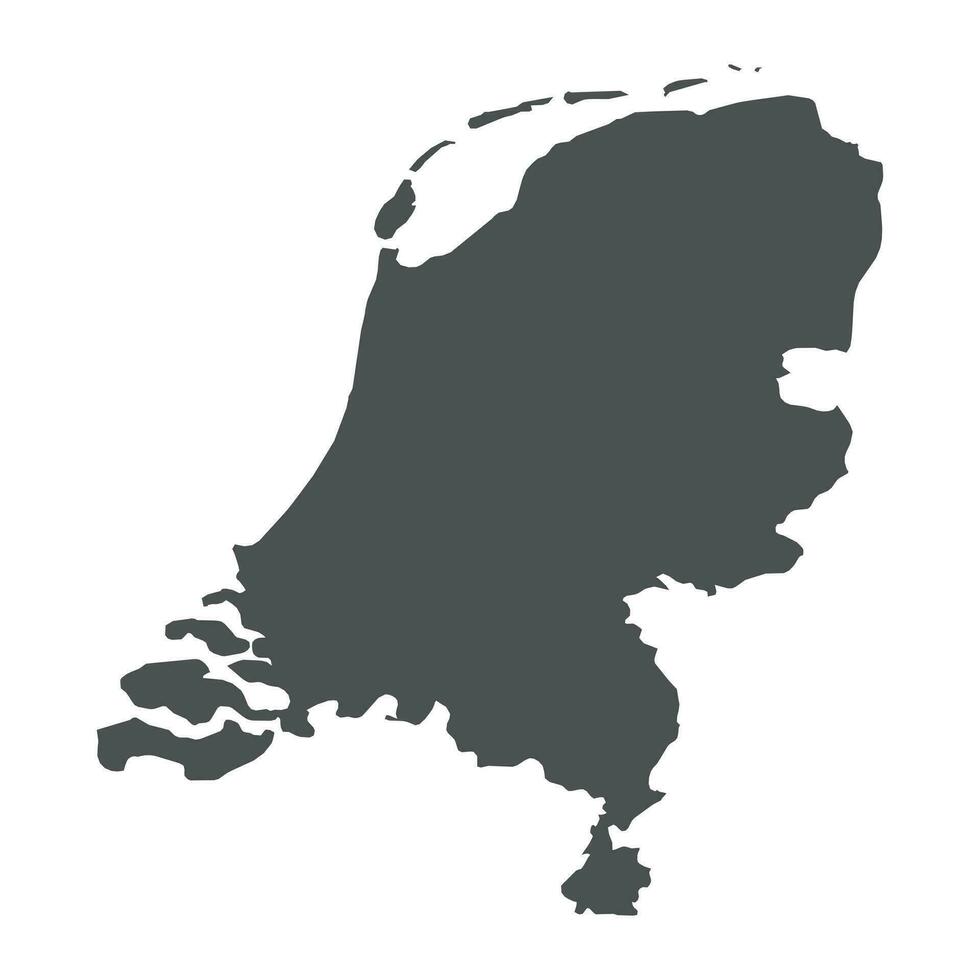 Netherlands vector map. Black icon on white background.