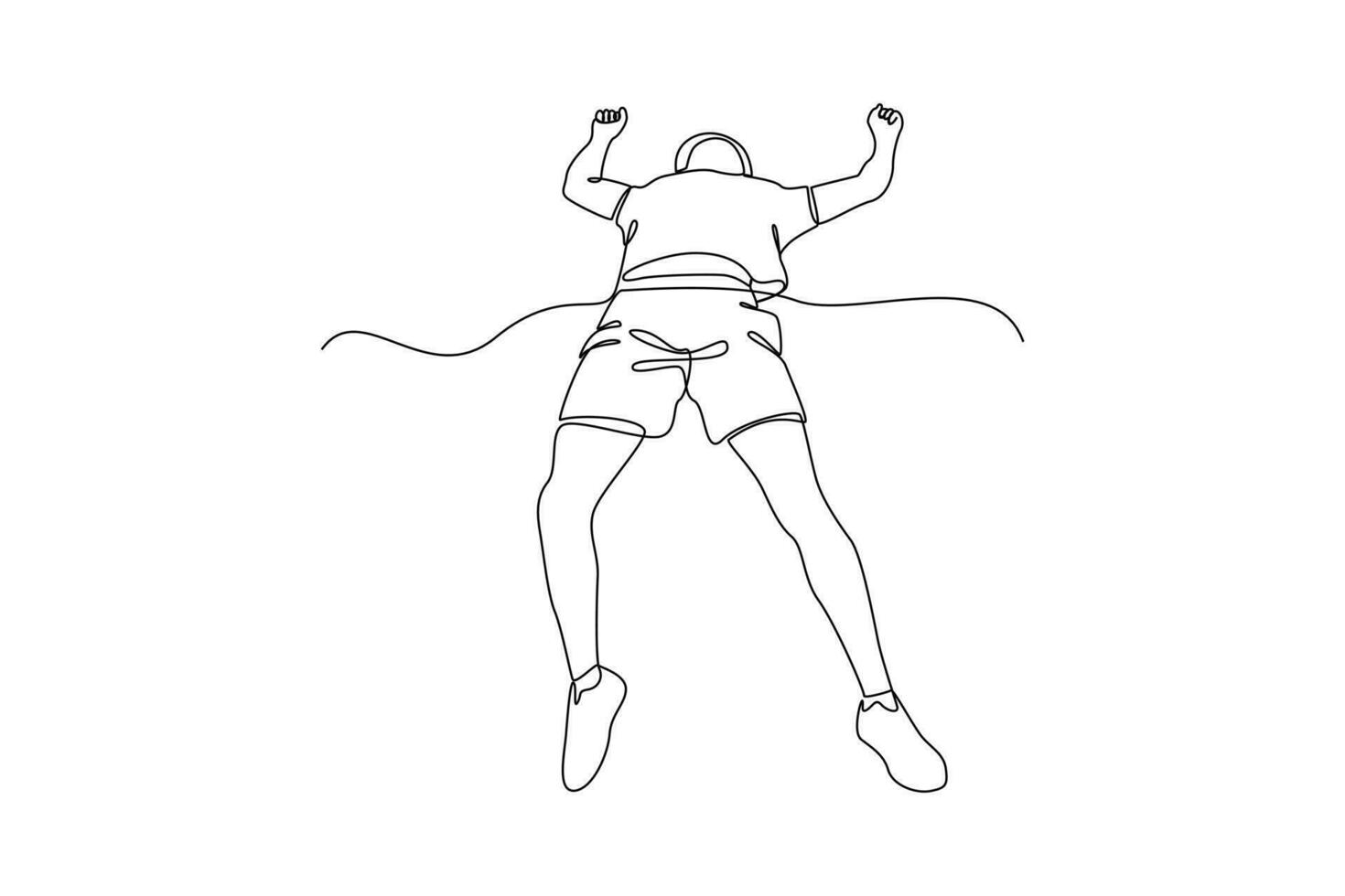 Single one line drawing Happy free people flying, floating and jumping in air. Freedom concept. Continuous line draw design graphic vector illustration.