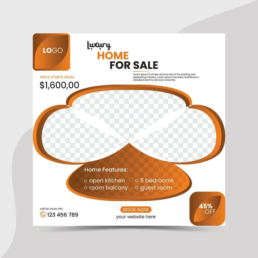 Real estate business banner design collection. Home sale or real estate banner design. Set of social media post templates for real estate home sale promotion Pro Vector