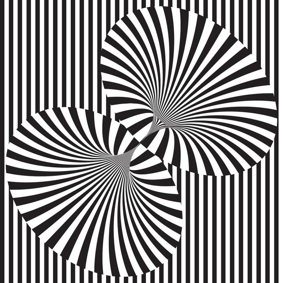 abstract background with a black and white optical illusion design vector