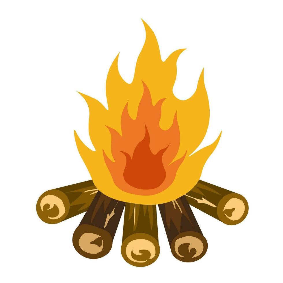 camp fire vector camping item illustration