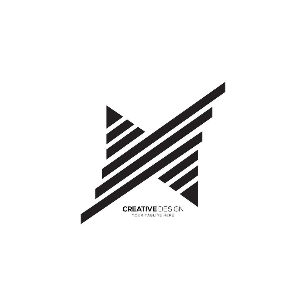 Simple line art letter X creative monogram flat logo branding. X logo vector