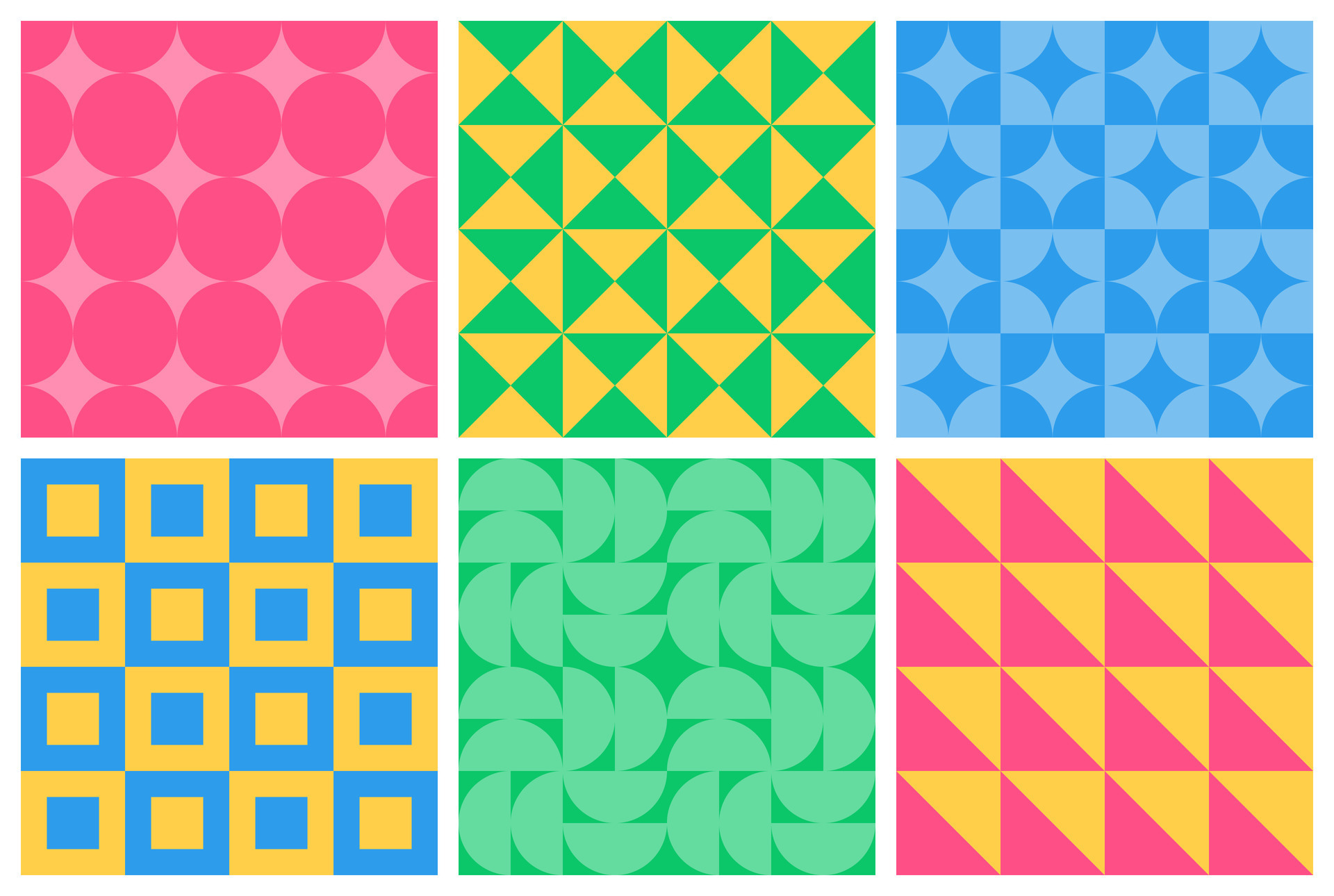 Set of seamless pattern with simple geometric shapes. Abstract ...