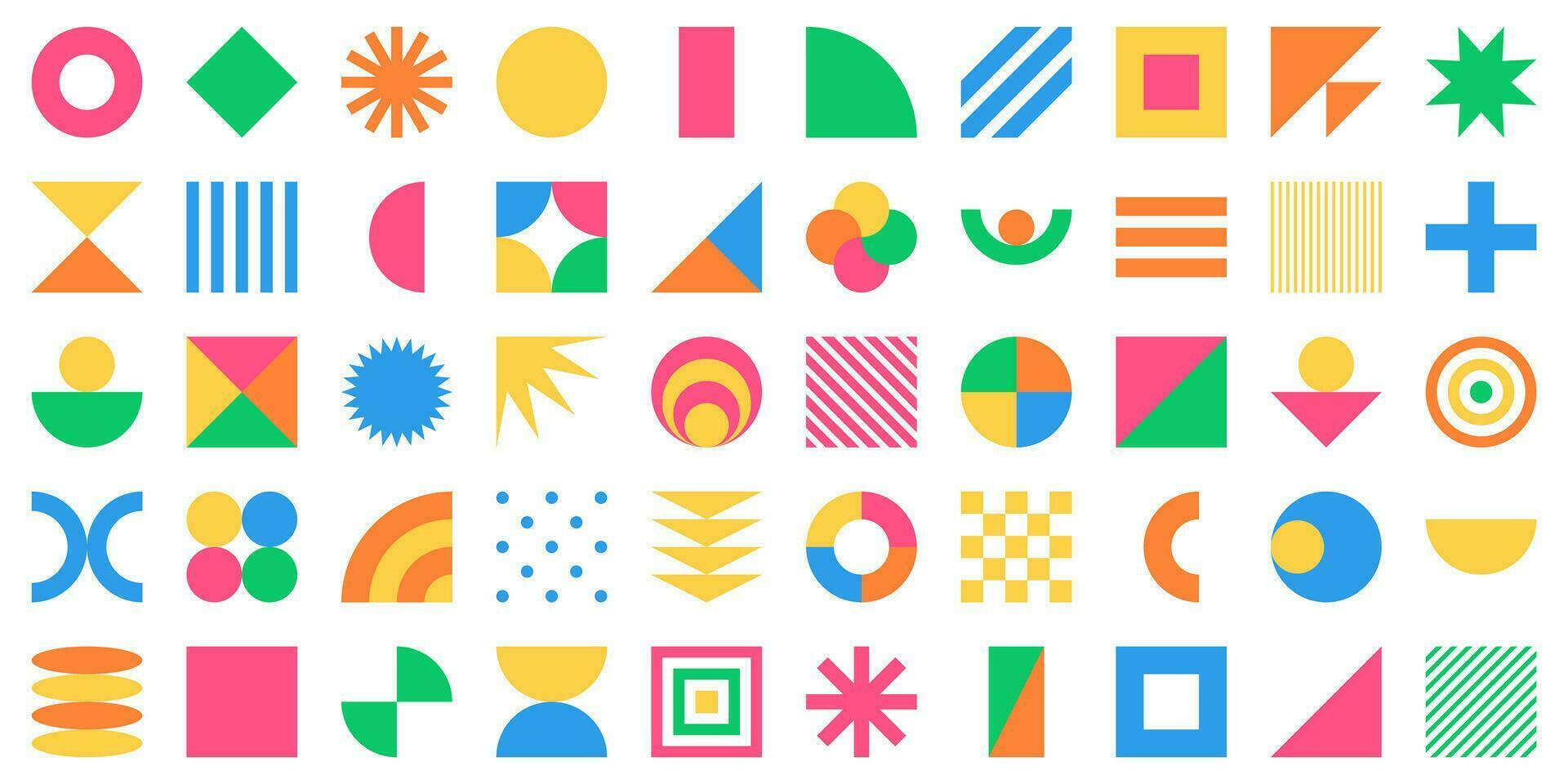 Set of colorful simple geometric shapes. vector