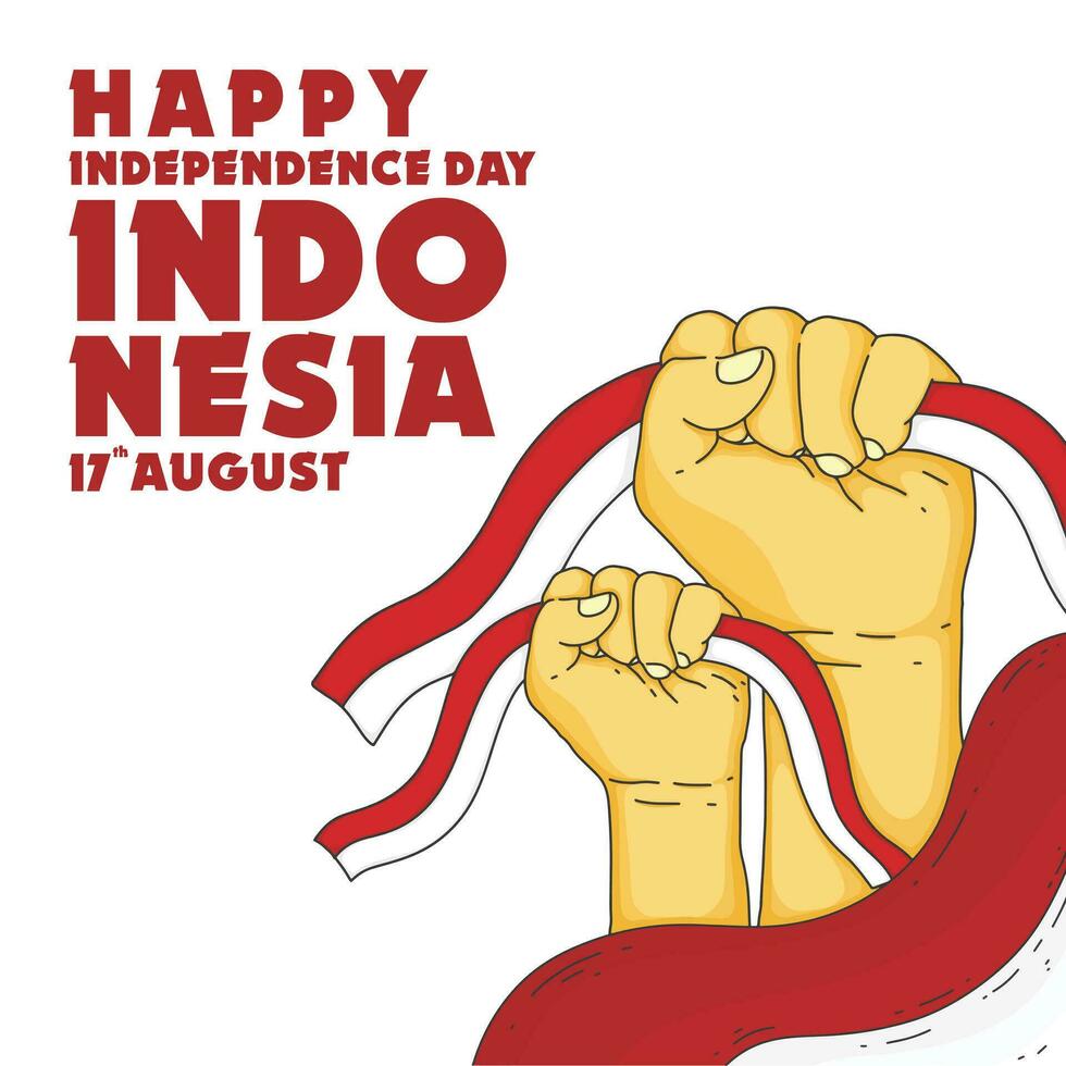 Independence day Indonesia template vector